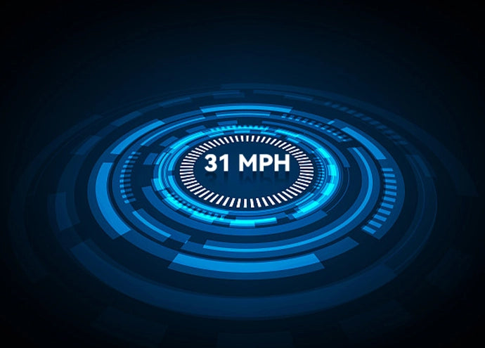 Kingsong N12T3 electric scooter speed graphic showing 31 mph